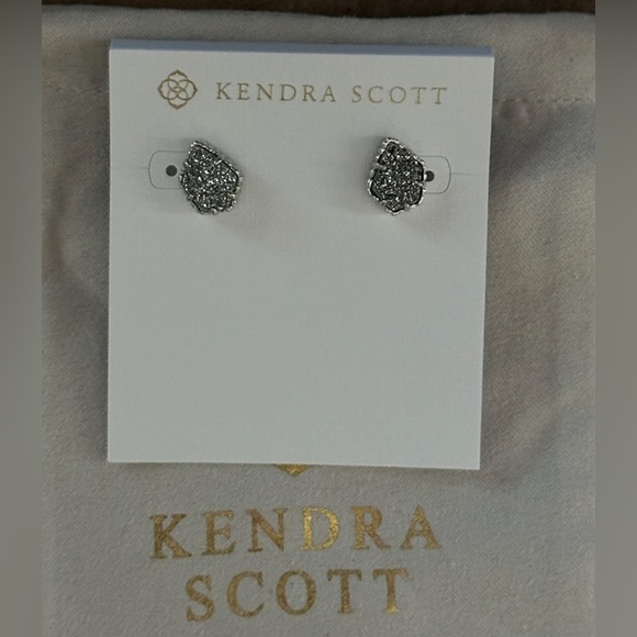 Kendra Scott-Rhodium Platinum rhodium Earrings NWT-Tessa Drusy - Picture 5 of 6